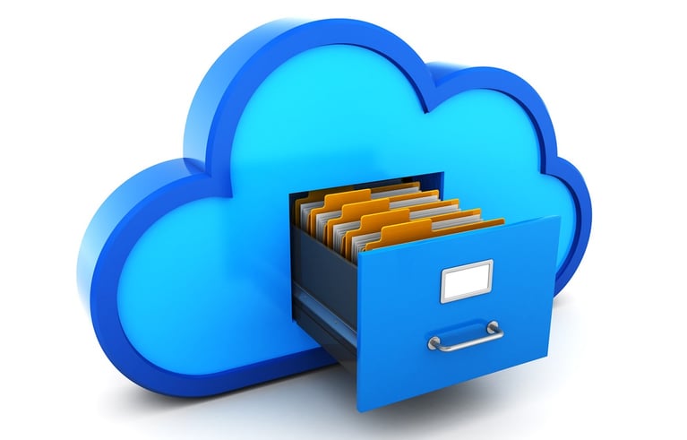 cloud icon with file cabinet