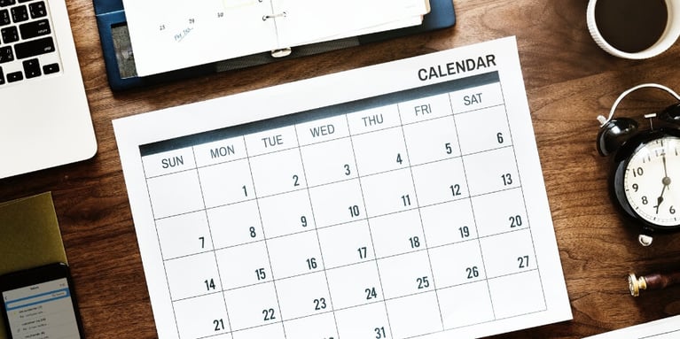 calendar on desk